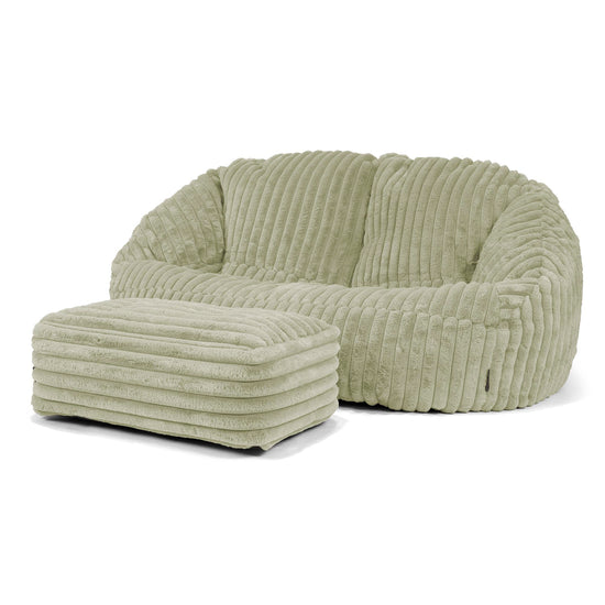 Bubble Sofa Bean Bag - Ultra Plush Cord Sage Green 03