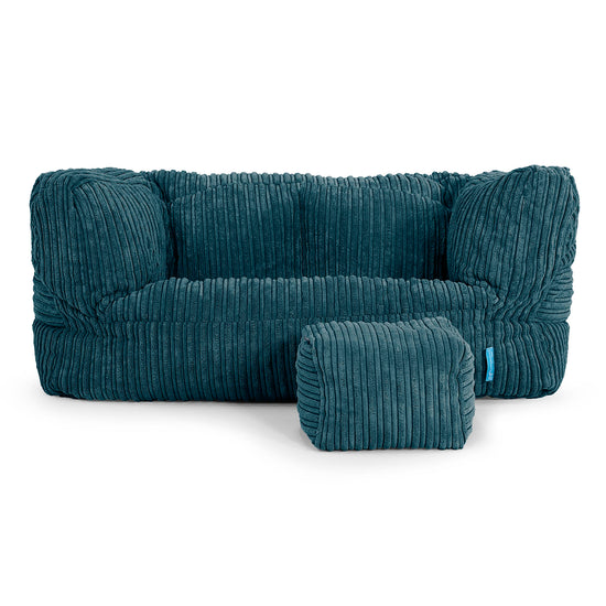 Albert Kids Sofa Bean Bag 2-6 yr - Cord Teal Blue 02