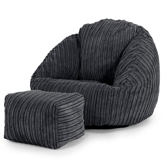 Children's Bubble Bean Bag 1-3 yr - Cord Black 02