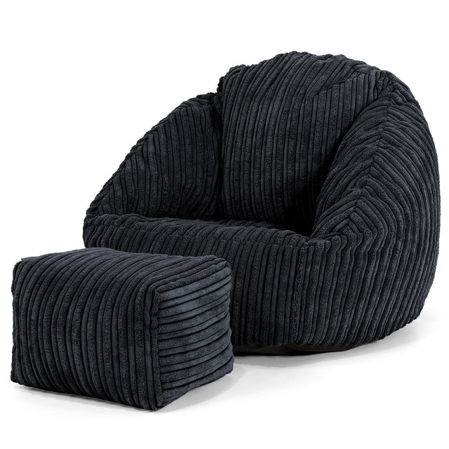 Children's Bubble Bean Bag 1-3 yr - Cord Black 02