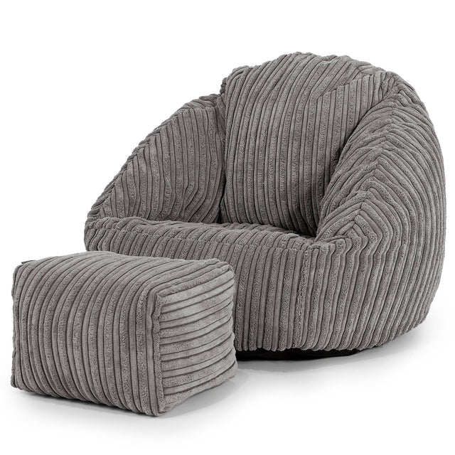 Children's Bubble Bean Bag 1-3 yr - Cord Graphite Grey 02
