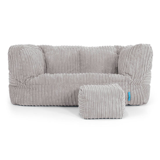 Albert Kids Sofa Bean Bag 2-6 yr - Cord Aluminium Silver 02
