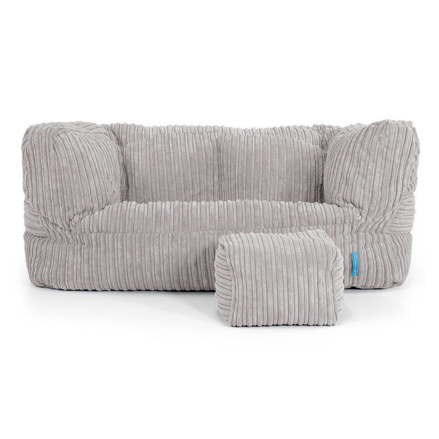 Albert Kids Sofa Bean Bag 2-6 yr - Cord Aluminium Silver 02