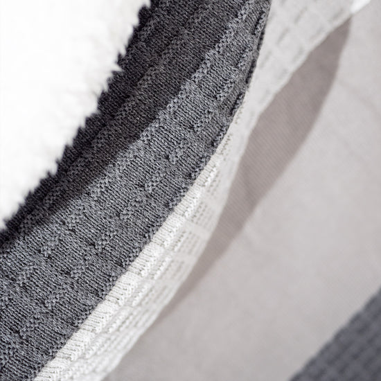 Throw / Blanket - Knitted Colourblock Grey 02