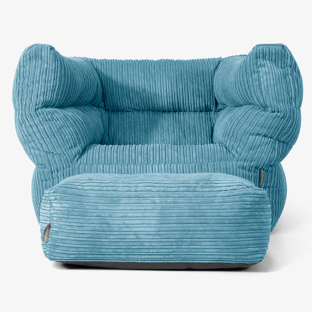 Albert Bean Bag Armchair 2.0 - Cord Aegean Blue 02