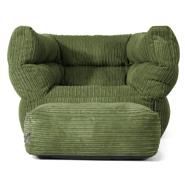 Albert Bean Bag Armchair 2.0 - Cord Forest Green 02
