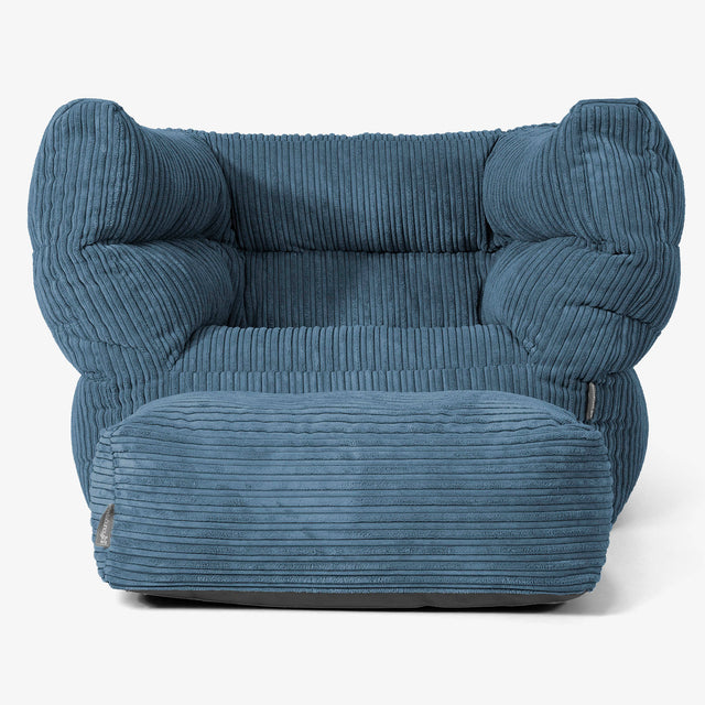 Albert Bean Bag Armchair 2.0 - Cord Navy Blue 02