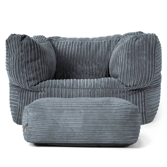 Albert Bean Bag Armchair - Cord Slate Grey 02