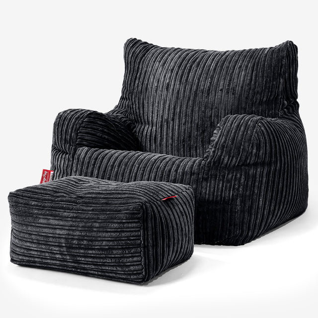 Josephine Bean Bag Armchair - Cord Black 02