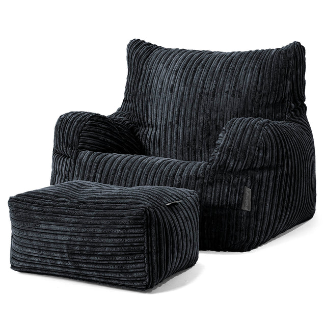 Josephine Bean Bag Armchair - Cord Black 02