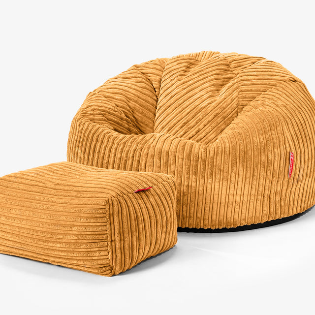 Classic Bean Bag Chair - Cord Golden Honey 02