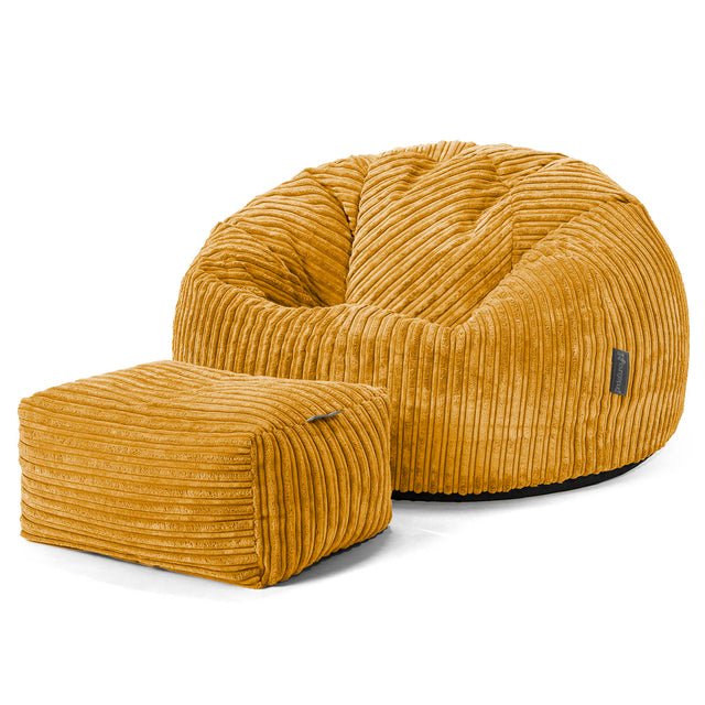 Classic Bean Bag Chair - Cord Golden Honey 02