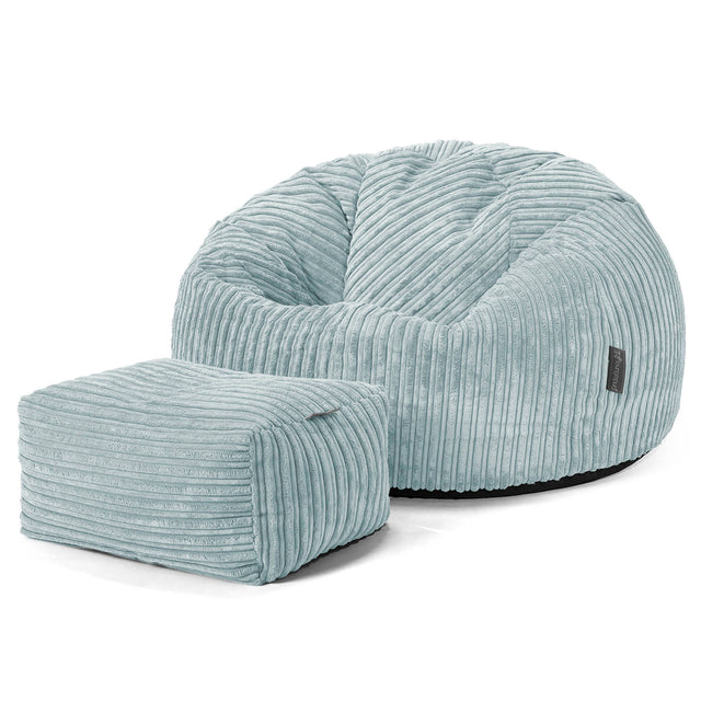Classic Bean Bag Chair - Cord Mint Green 02