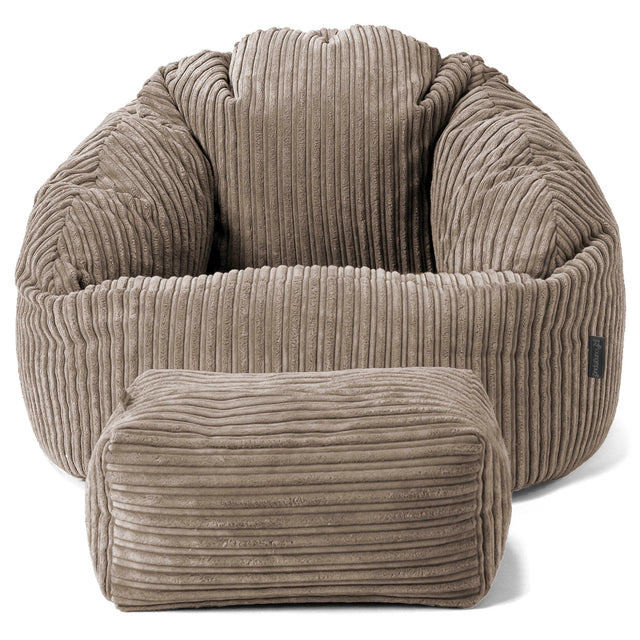 Bubble Bean Bag Chair - Cord Dovetail Grey 02