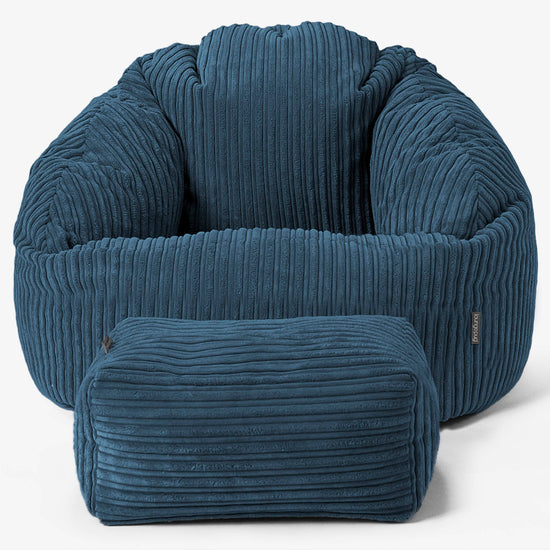 Bubble Bean Bag Chair - Cord Navy Blue 02