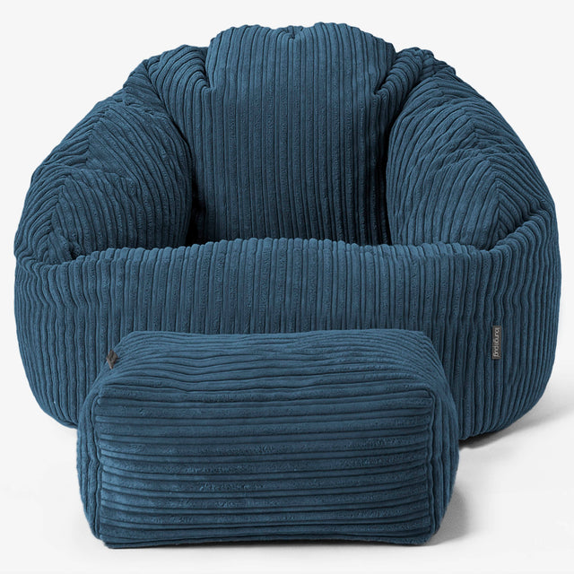 Bubble Bean Bag Chair - Cord Navy Blue 02