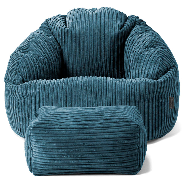 Bubble Bean Bag Chair - Cord Navy Blue 02