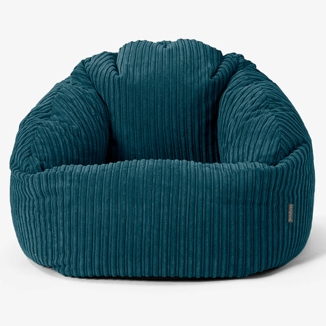 Bubble Bean Bag Chair - Cord Teal Blue 01