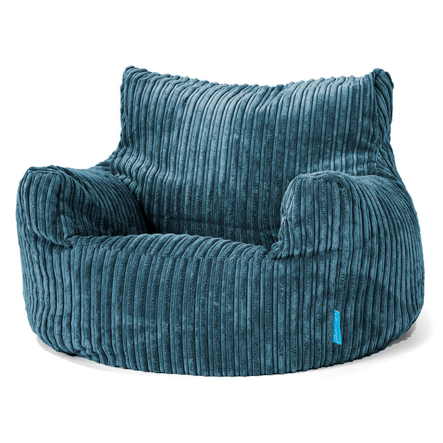 Childs Armchair 3-8 Bean Bag - Cord Navy Blue 01