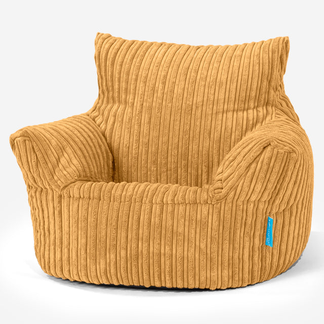 Kids Armchair Bean Bag for Toddlers 1-3 yr - Cord Golden Honey 01