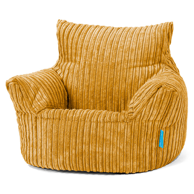 Kids Armchair Bean Bag for Toddlers 1-3 yr - Cord Golden Honey 01