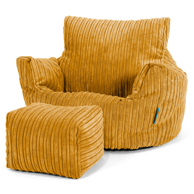 Kids Armchair Bean Bag for Toddlers 1-3 yr - Cord Golden Honey 02