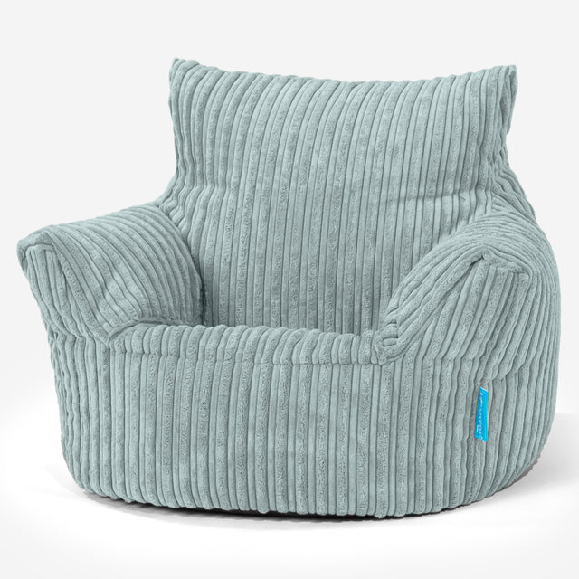 Kids Armchair Bean Bag for Toddlers 1-3 yr - Cord Mint Green 01