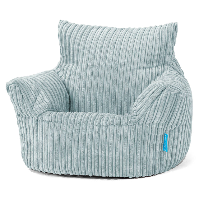 Kids Armchair Bean Bag for Toddlers 1-3 yr - Cord Mint Green 01