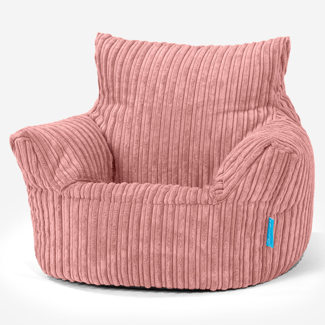 Kids Armchair Bean Bag for Toddlers 1-3 yr - Cord Peach 01