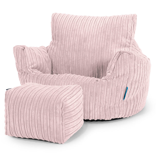 Kids Armchair Bean Bag for Toddlers 1-3 yr - Cord Blush Pink 02