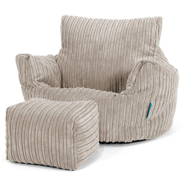 Kids Armchair Bean Bag for Toddlers 1-3 yr - Cord Mink 02