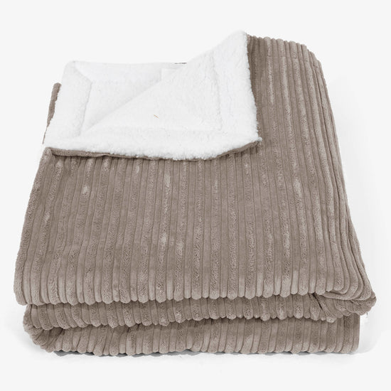 Large Sherpa Throw / Blanket 140 x 200cm - Cord Dovetail Grey 01