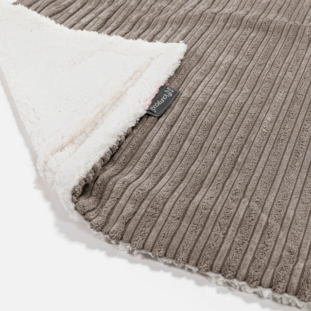 Sherpa Throw / Blanket - Cord Dovetail Grey 01
