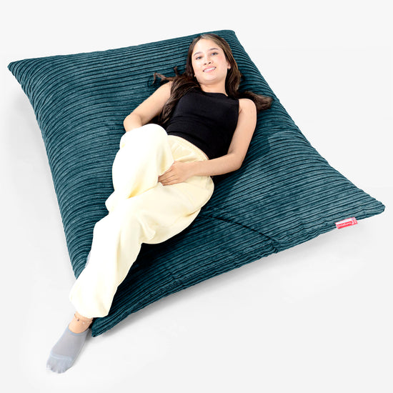 XL Pillow Beanbag - Cord Teal Blue 02
