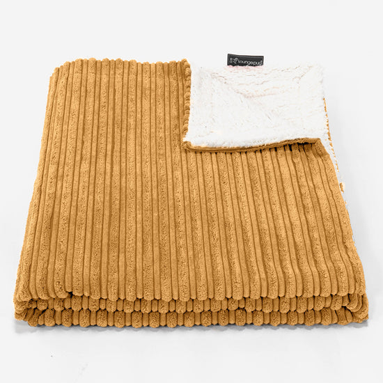 Sherpa Throw / Blanket - Cord Golden Honey 02