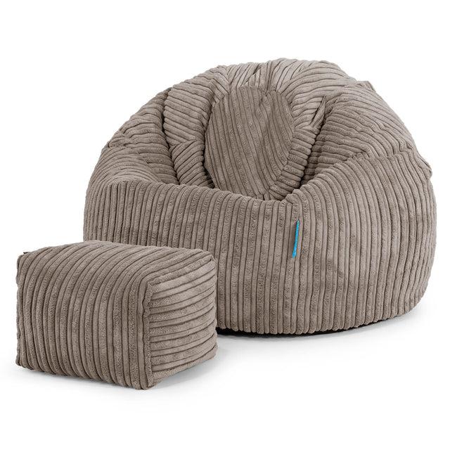Classic Kids Bean Bag Chair 1-5 yr - Cord Dovetail Grey 02