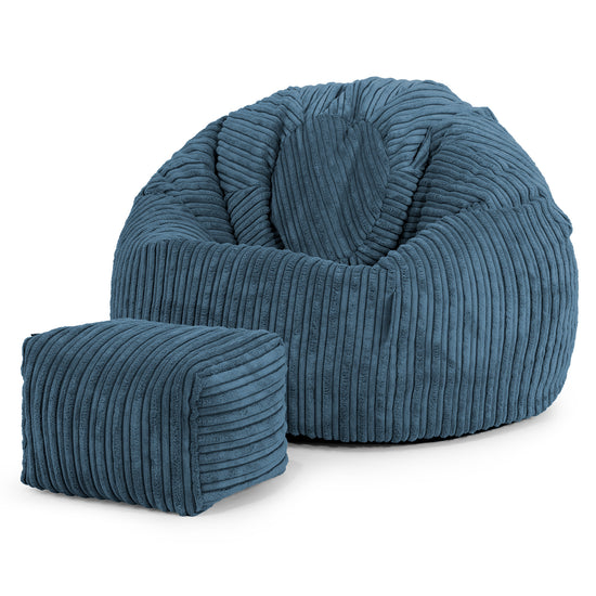 Classic Kids Bean Bag Chair 1-5 yr - Cord Navy Blue 02