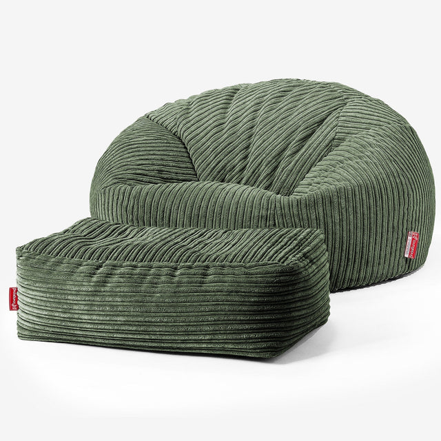 Classic Sofa Bean Bag - Cord Forest Green