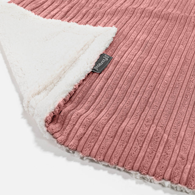 Sherpa Throw / Blanket - Cord Peach 01