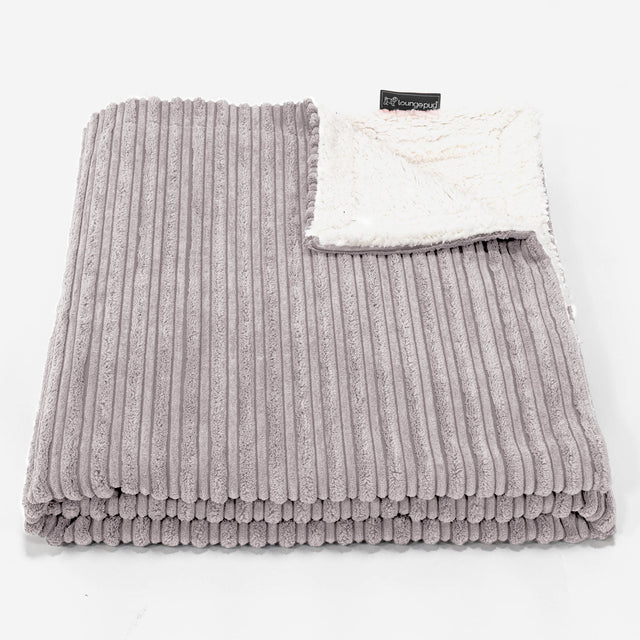 Sherpa Throw / Blanket - Cord Silver Grey 02