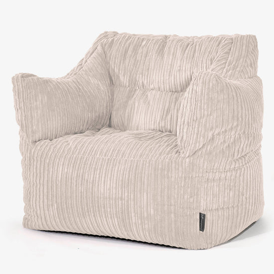 Victor Bean Bag Armchair - Cord Ivory 01