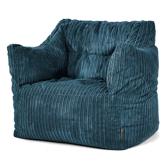 Victor Bean Bag Armchair - Cord Navy Blue 01