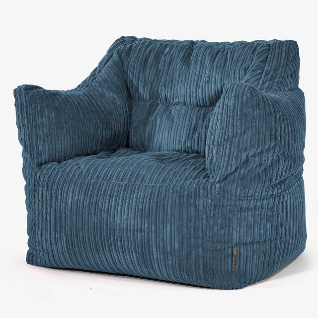 Victor Bean Bag Armchair - Cord Navy Blue 01