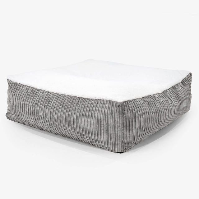 The Crash Pad Mattress XXL Dog Bed - Sherpa & Cord Graphite Grey 01