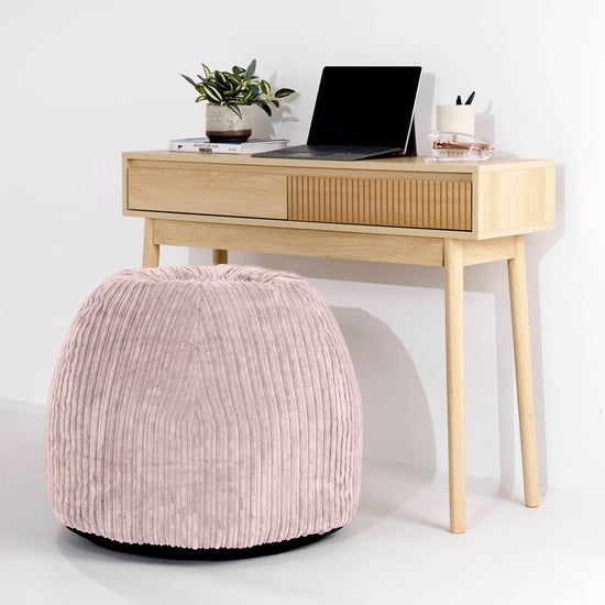 Ergonomic Office Pouf Chair - Cord Blush Pink 02