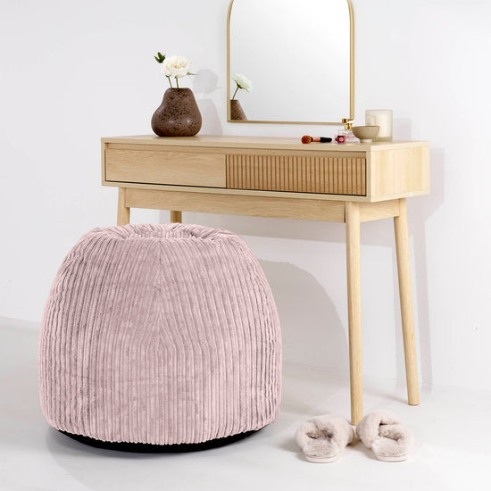 Dressing Table Pouf Stool - Cord Blush Pink 02