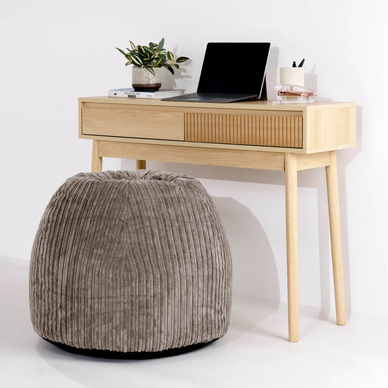 Ergonomic Office Pouf Chair - Cord Dovetail Grey 02