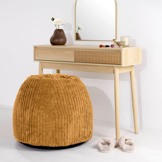 Dressing Table Pouf Stool - Cord Golden Honey 02