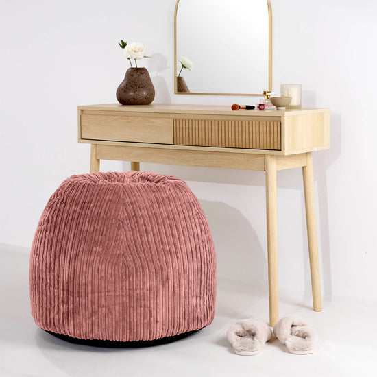 Dressing Table Pouf Stool - Cord Peach 02