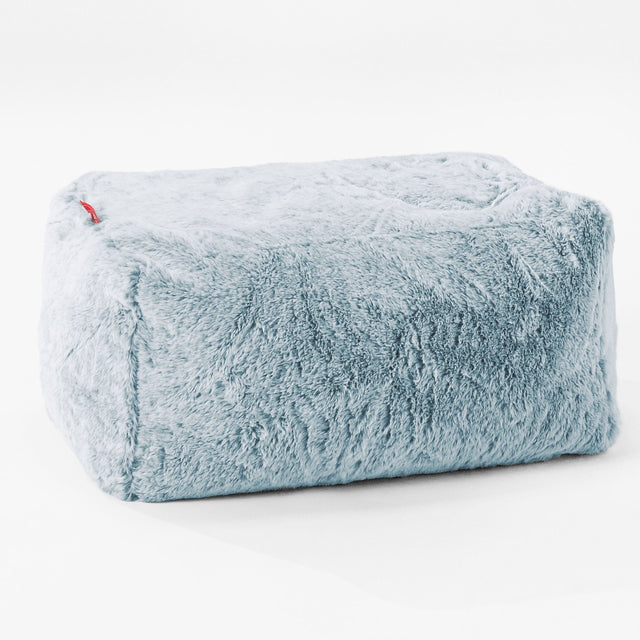 Small Footstool Replacement Cover - Fluffy Faux Fur Rabbit 01